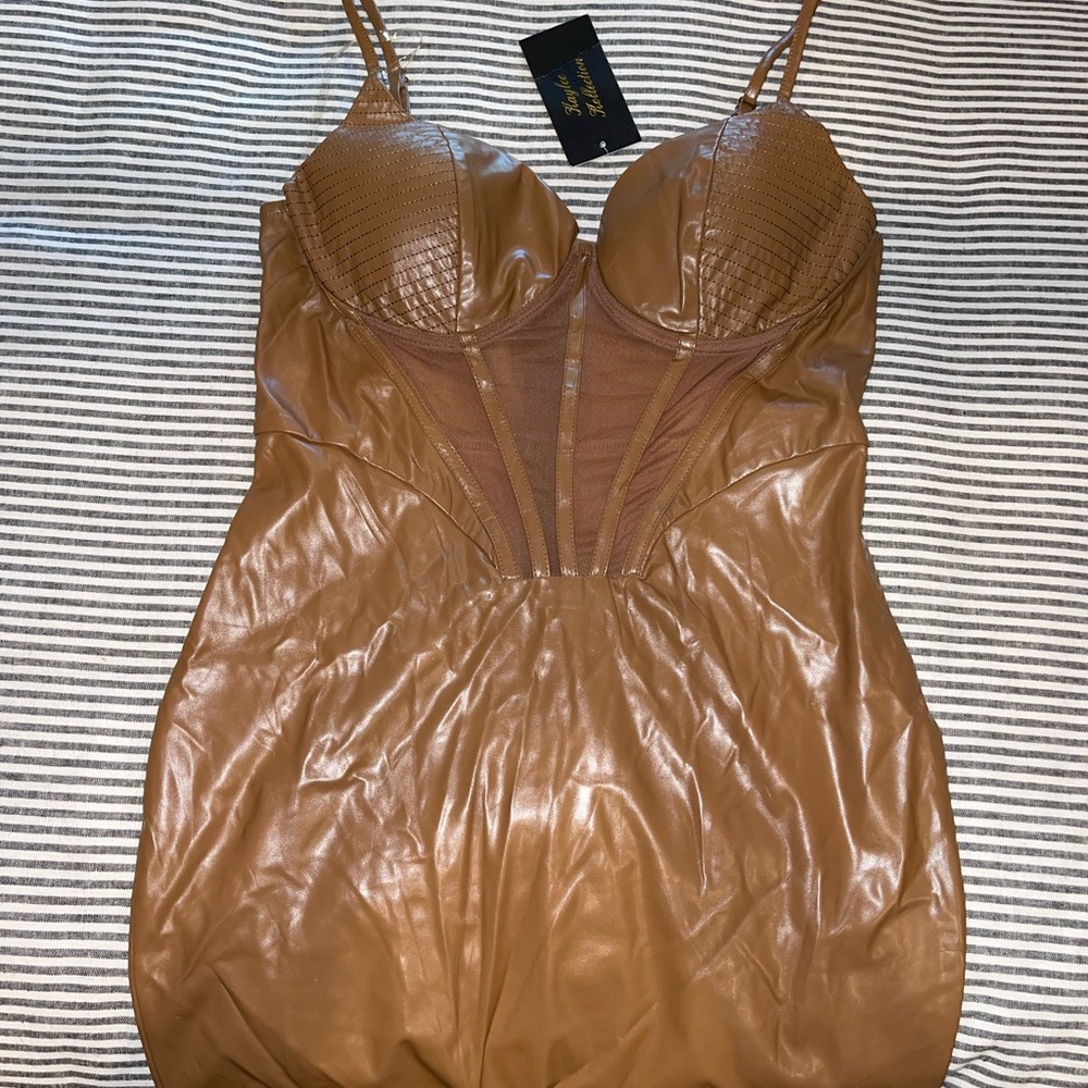 Faux leather dress
